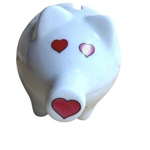 Nanco I Love Connecticut Piggy Bank Ceramic White Heart Eyes‎ Souvenir Stopper